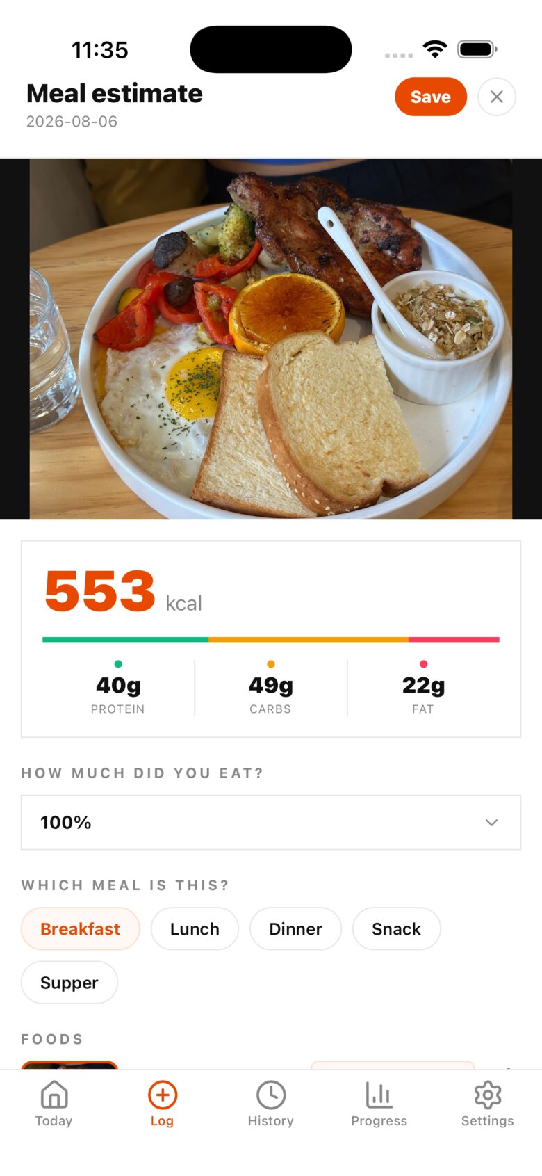 Analyzing multiple dishes from one batch of photos